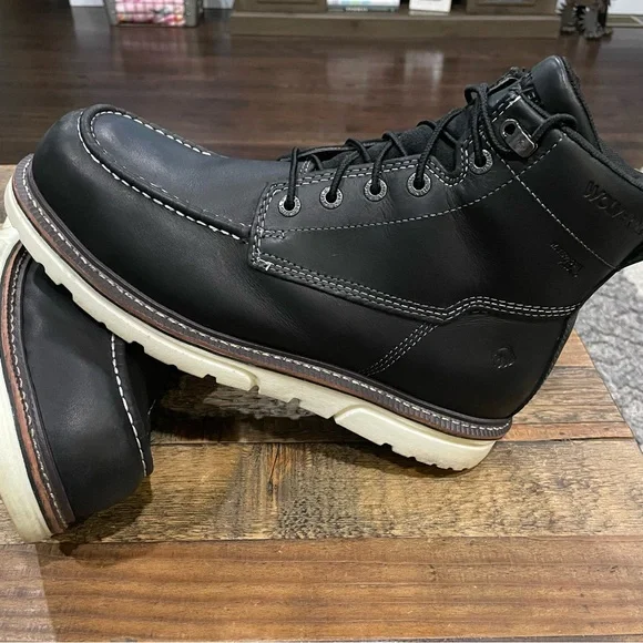 Men’s Wolverine I-90 Durashock 6" Comp Toe WP Wedge Work Boot Black - Picture 2 of 9